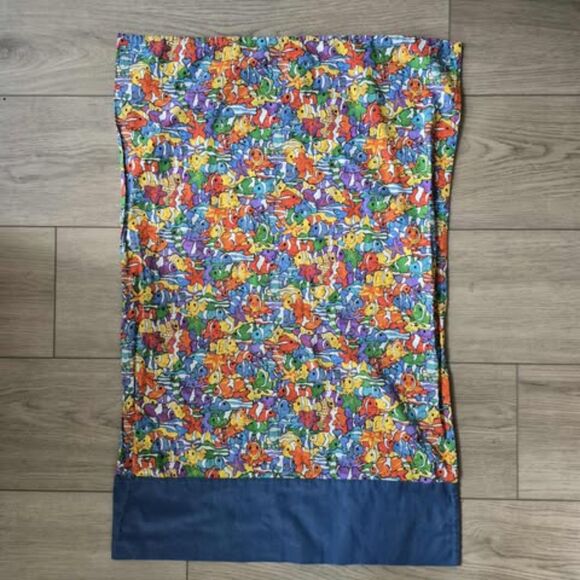 Queen Size Pillow Case with Vintage Fish Graphics Fabric Sewing - Picture 1 of 1